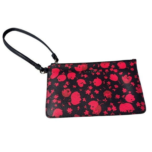 Coach Corner Zip Wristlet Purse, Prairie Calico Midnight Pink Floral Print - Picture 1 of 6